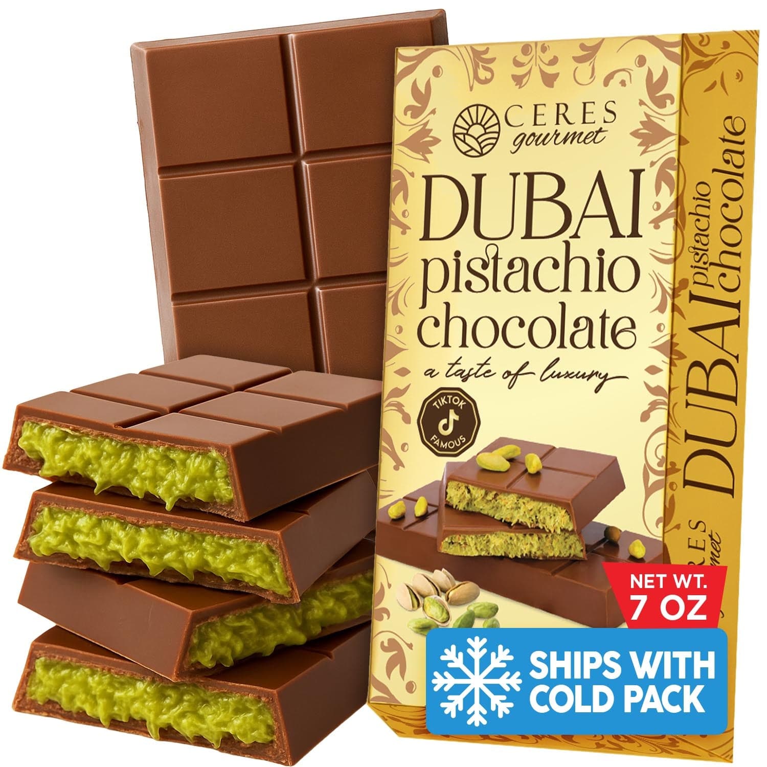 Thick Dubai Kunafa Chocolate Bar 7 oz