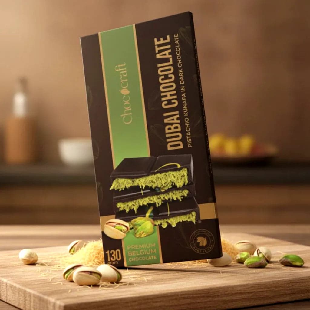 Pistachio Kunafa in Dark Chocolate 130g