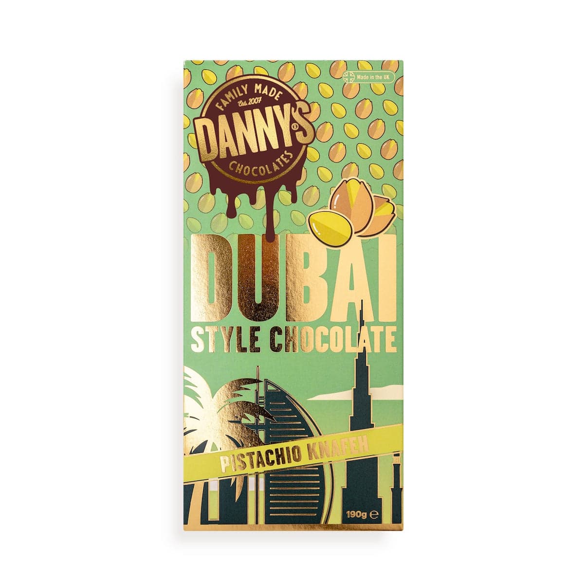 Danny’s Dubai Style Chocolate – Pistachio Knafeh 190g Bar